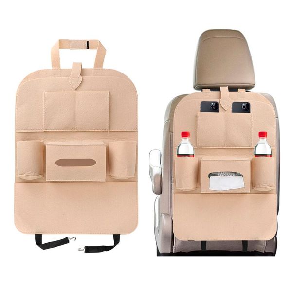 

multi pockets car back seat storage bag felt phone tissue drink universal organizer accessories