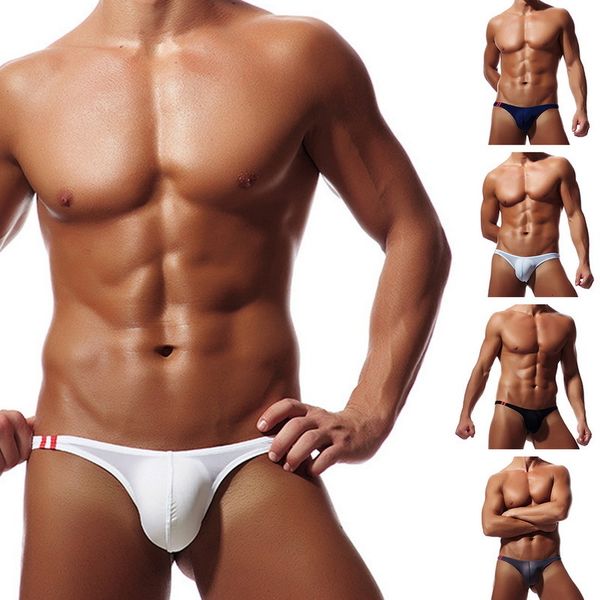 

men's triangle 2021 breathable thin ice silk low waist underwear, Black;white