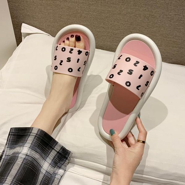 

slippers flat shoes female house platform low slipers women slides fashion summer massage luxury pu pvc wome 081t, Black