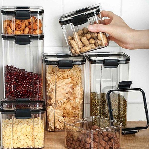 

storage bottles & jars home kitchen boxes bins sealed plastic food preservation case organizer for dry goods grains nuts storager