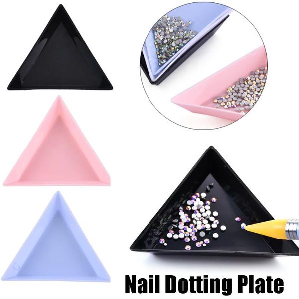 

nail art equipment 10pcs 3 colors plastic tray rhinestone bead crystal accessory sorting storage gems holder manicure tools, Silver