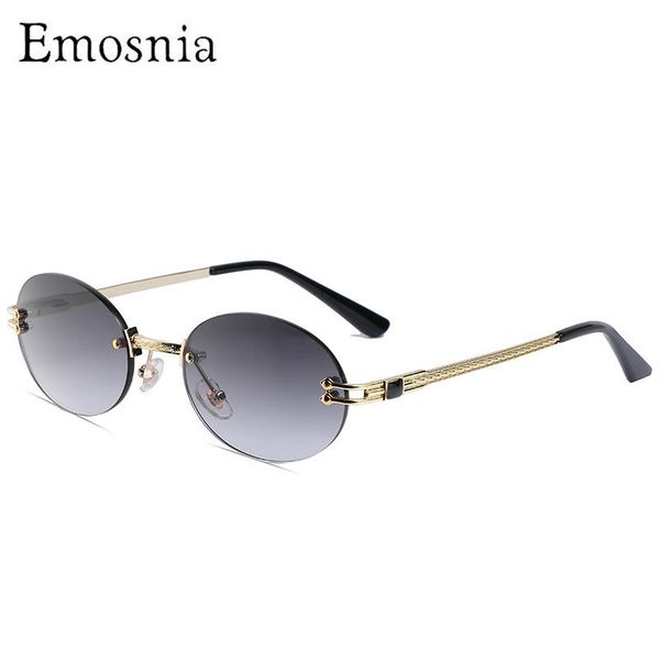 

sunglasses 2021 retro round rimless mirror lens women men gold frame male small vintage sun glasses colorful eyeware uv400, White;black