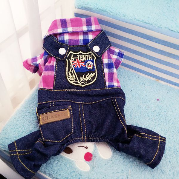 

dog clothing pet products cat and lattice four leg strap jeans