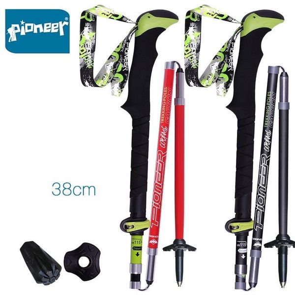 

trekking poles lightweight collapsible pioneer sticks running trail 2 fiber carbon canes folding walking hiking ultralight pack
