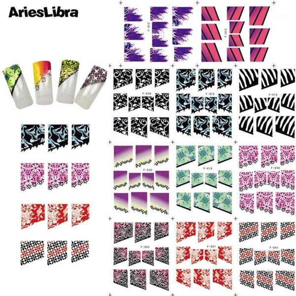 

sheets nail art sticker water decals french style diy slider for manicure watermark decoration diy1, Black