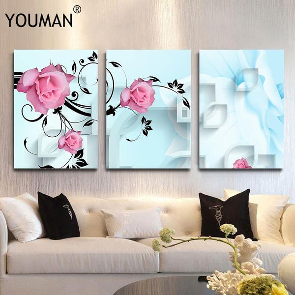 

wallpaper modern print on canvas unframed 3d red roses flowers wall painting fashion living room home decor papers for 3 d wallpapers