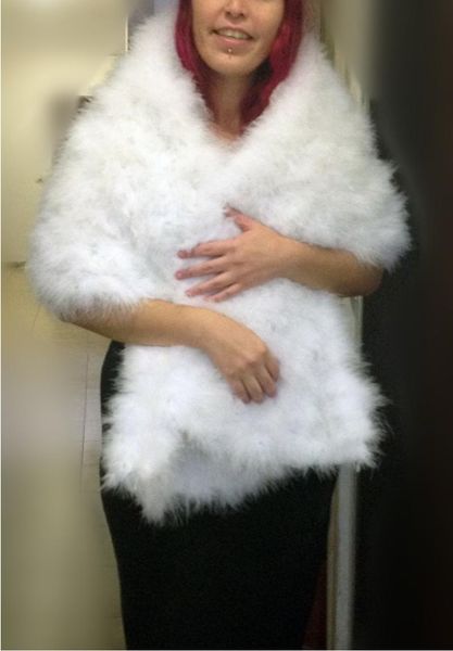 

scarves white ostrich stole feathers cape scarf over the shoulders real feather bridal wedding bolero shrug s117, Blue;gray