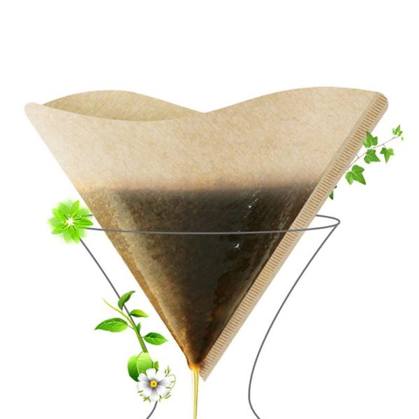 

coffee filters 100 pieces eco-friendly unbleached original wooden hand drip paper brewer v60 filter bag maker accessories