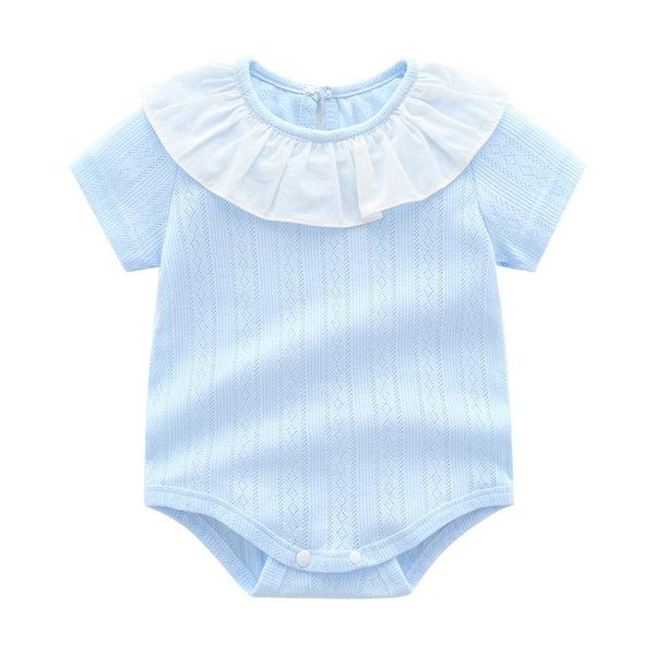 

jumpsuits summer baby soft and breathable cotton clothes born rompers girl, Blue