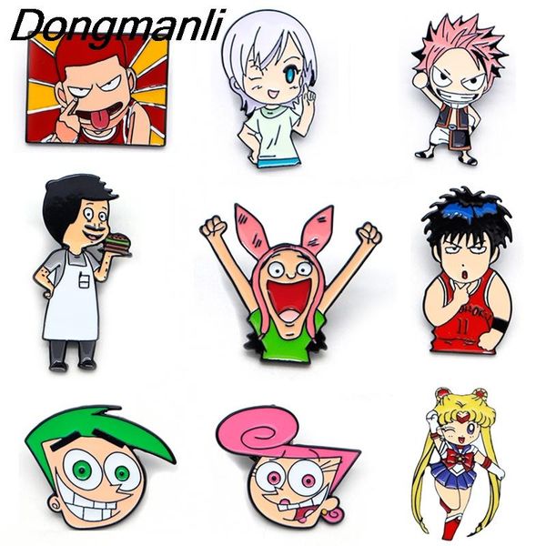 

pins, brooches bg421 dongmanli anime metal enamel pins and brooch women men fashion lapel pin backpack bags cartoon badges gifts, Gray
