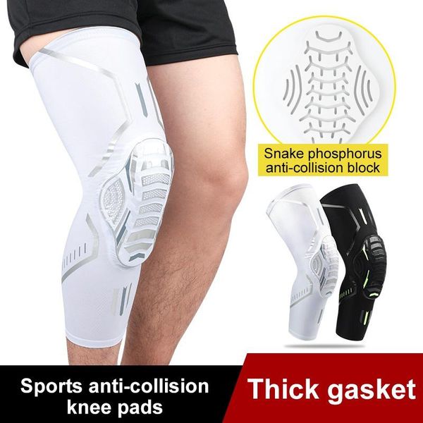 

breathable absorb sweat shockproof long leg sleeves knee brace football sports guard basketball pad honeycomb elbow & pads, Black;gray
