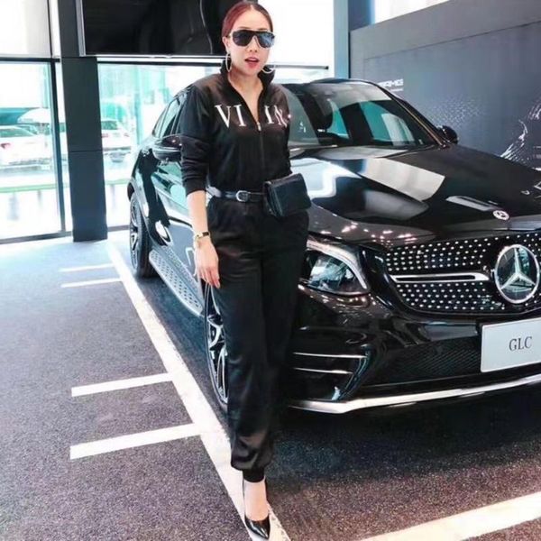 

women's jumpsuits & rompers 2021 christmas casual long-sleeved solid color zipper jumpsuit black slim full length party, Black;white