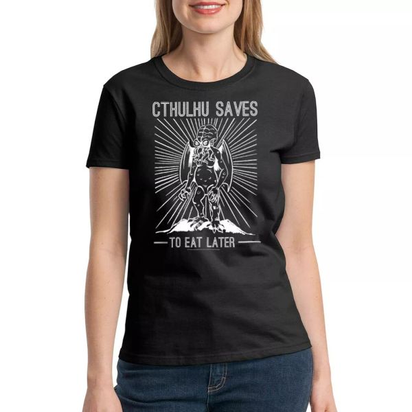

warpo cthulhu saves women's black t-shirt new sizes s-2xl, White;black
