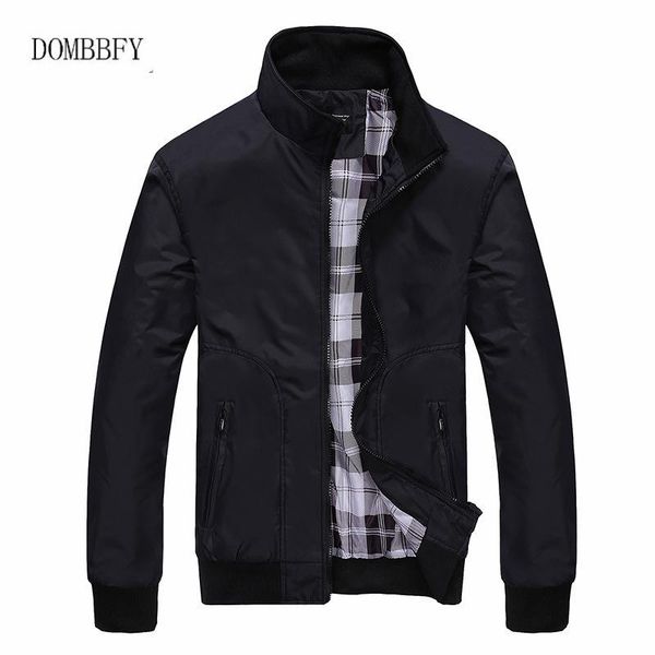 

men's jackets spring autumn bomber jacket men casual solid stand collar slim baseball coats male windbreaker zipper brand clothing, Black;brown