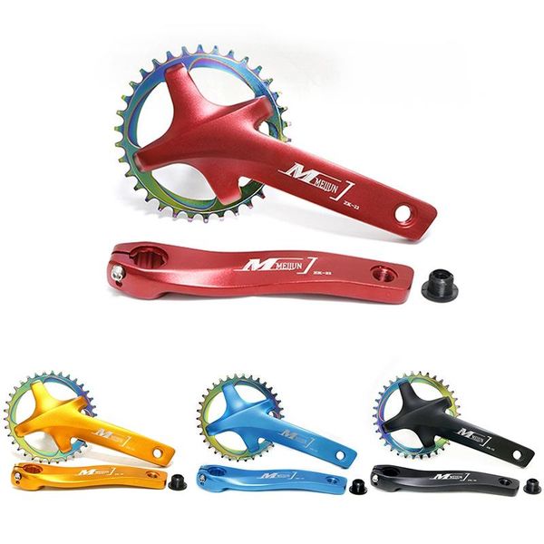 

bike heels & chainwheels meijun 170 mtb mountain bicycle hollow integrated crank single speed disc 104bcd 38t crankset bottom bracket