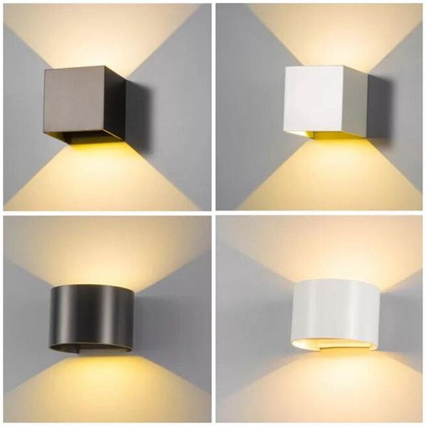 

wall lamps ip65 adjustable led light 6w/12w square waterproof indoor outdoor aluminum lamp surface mounted porch living room