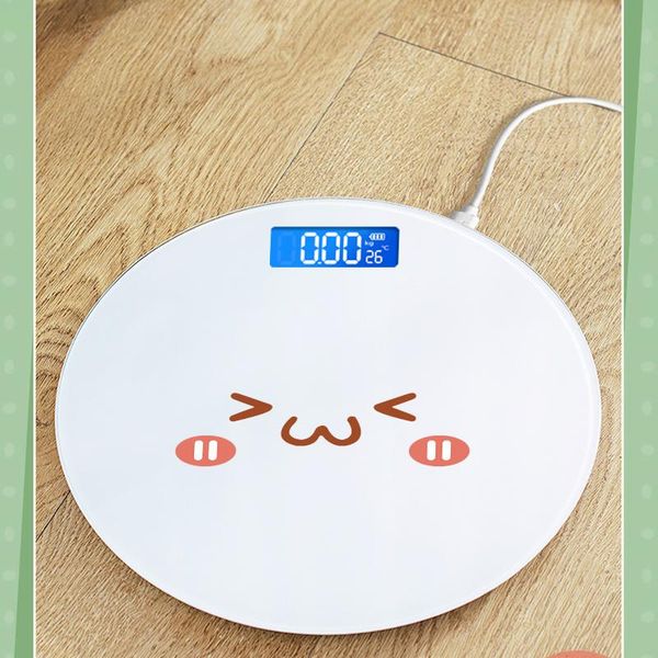 

cute body scales digital portable round shape weight floor scale fitness health bascula inteligente bathroom product dk50bs smart