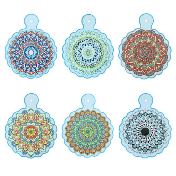 

mats & pads mandala pattern racket ceramic pot holder 7in round dining table pad cooking potholder heat resistant mat