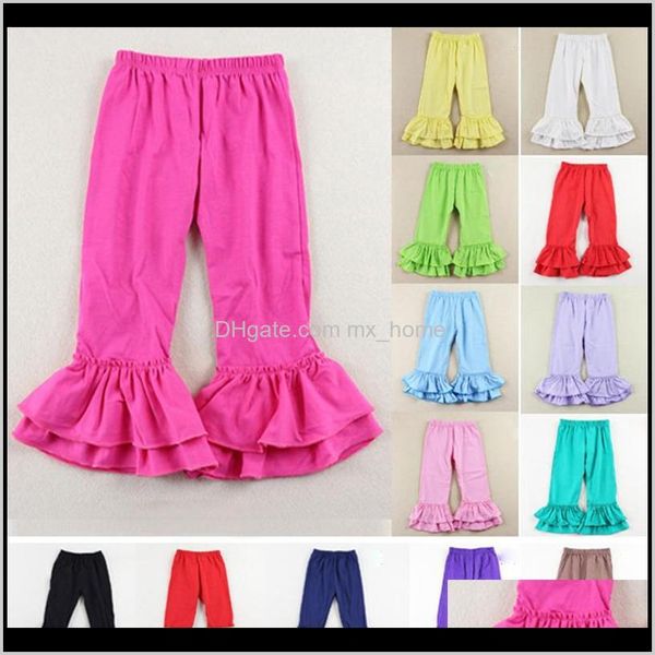 Calças Roupas Bebê Bebê Maternidade Gota entrega 2021 Crianças Ruffled 15 doces para meninas Multicolor Elastic Band 95percent Calças Sólidas