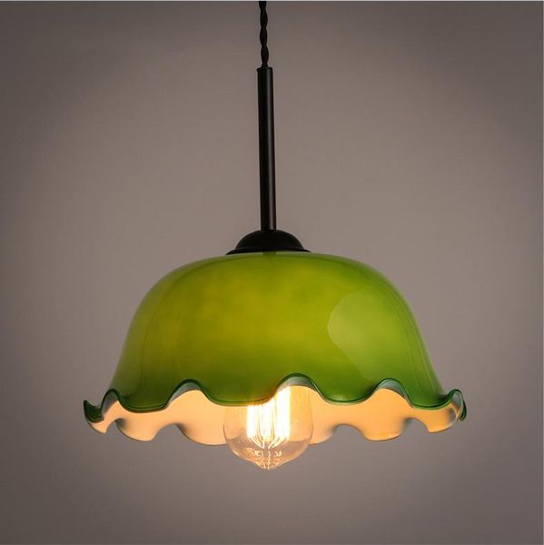 

retro white chandelier nordic industrial restaurant living room bedroom creative personalized lace green glass pendant lamps