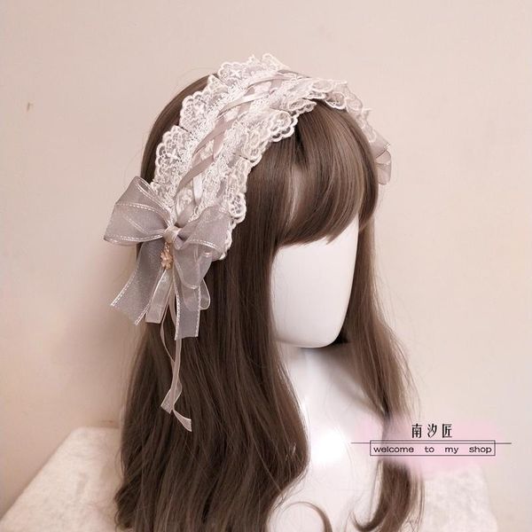 

party masks fairy lolita versatile hair accessories blue grey red bow lace band kc cosplay soft sister headband hairpin small things