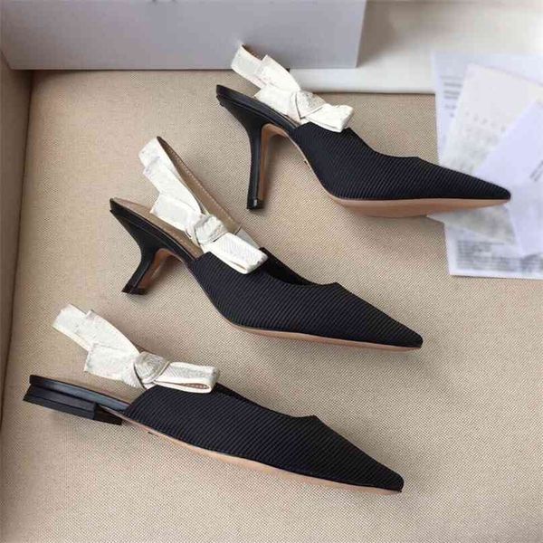 

2021 heeled sandals gladiator leather high women fine heel shoes flat bottom fashion letter cloth woman large size 35-42 yw ivi9, Black