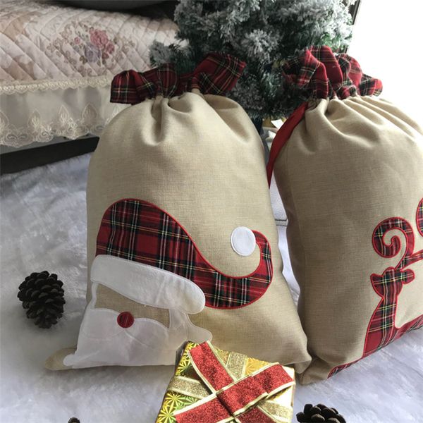 Noel Hediye Çantası Ping'an Meyve Paketleme Çantaları Laoren Keten Gibi Kumaş Bagchristmas Süslemeleri Hediye Şeker Bagzc395