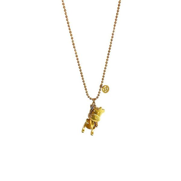 

pendant necklaces 2021 trendy golden movable calf necklace alloy choker for women accessories fashion jewellery, Silver