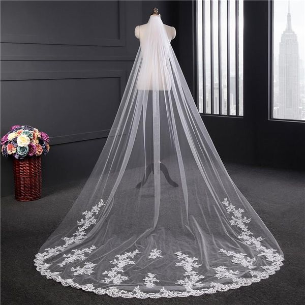

bridal veils wedding long veil white ivory 3 meters mesh for bride, Black
