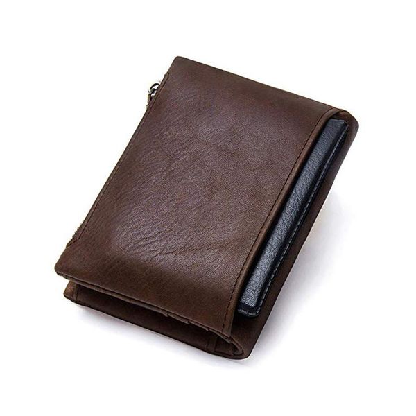 

wallets 2021 selling men's leather bi-fold wallet business large-volume zipper, Red;black