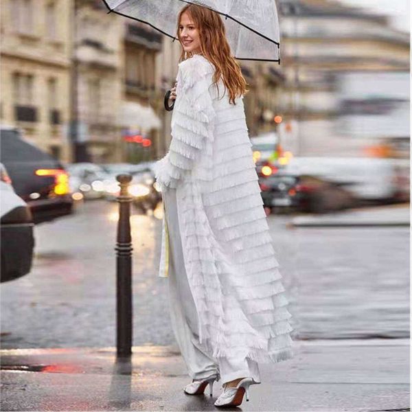 

dresses women's fringed casual long skirt large cardigan autumn winter coat dress, Black;gray