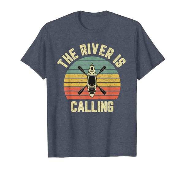 

river is calling kayak shirt funny kayaking tshirt retro tee, White;black