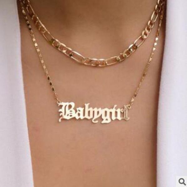 

5043851 babygirl letter neck chain, Silver