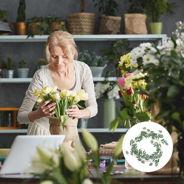 

decorative flowers & wreaths simulated eucalyptus leaves rattan hanging willow vines hansenne wedding decoration wall ornament for home