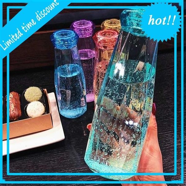 

dhl 500ml plastic bottle fashion travel mug sport water bottles camping hiking kettle drink cup diamond gift