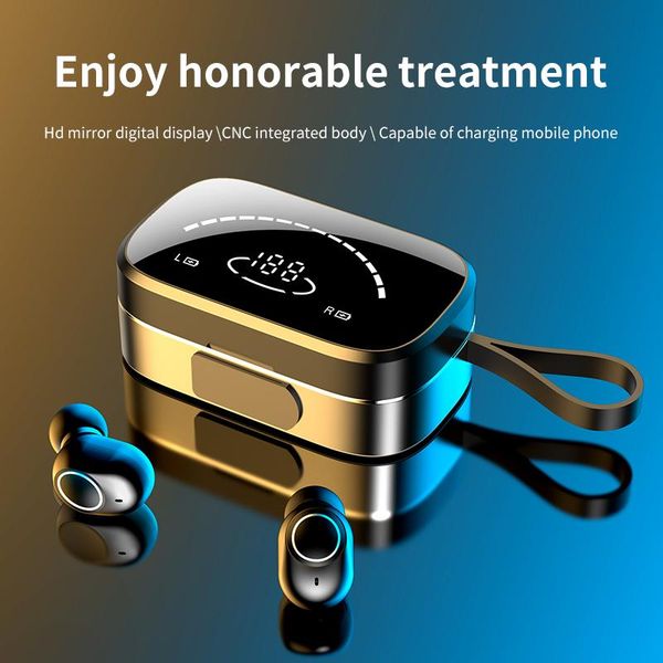 

headset wireless 5.0 earphone stereo noise reduction 3500mah mirror charge box in-ear sports headphone cell phone earphones