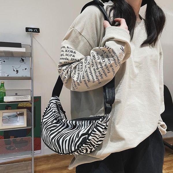 

fashion women canvas denim printing pattern crossbody shoulder messenger bag ladies vintage zipper purse chest bags waist