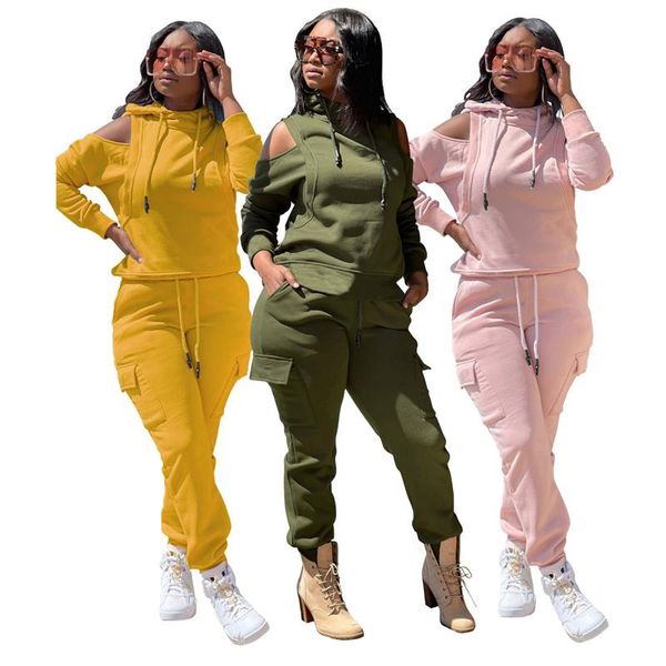 

women's two piece pants cowinner jogging suits for women casual sweatsuit pullover hoodie and long tracksuit set outfits, White