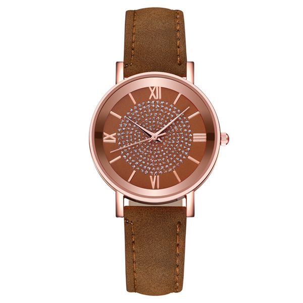 

analog quartz watch ladies wristwatch fashion women watches luxury, Slivery;brown