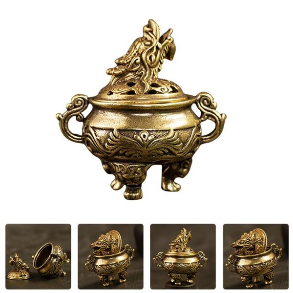 

fragrance lamps 1pc tripod incense burner brass statue retro home decor