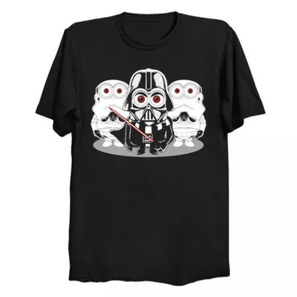

Despicable Wars Minion Alien Space Wars Funny Mashup Black Tshirt, White;black