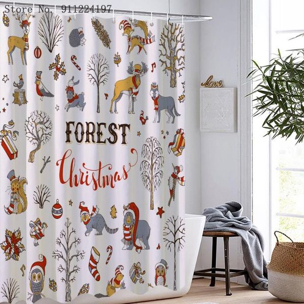 

shower curtains cartoon 3d print animal bath screens waterproof for bathroom decor customized christmas sika deer
