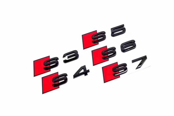 3D Chrome Audi S3 S4 S5 S6 S7 S8 - Matt Black Logo Boot Badge Emblem