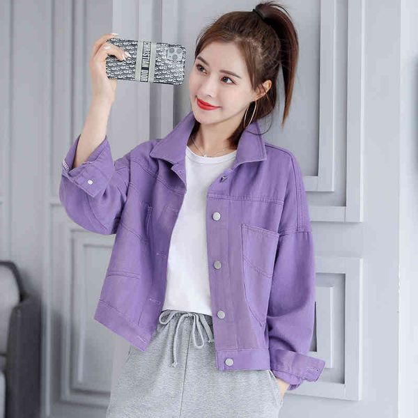 

jxmyy denim casual jacket female design sense versatile spring new spring and autumn korean loose crop 210412, Black;brown