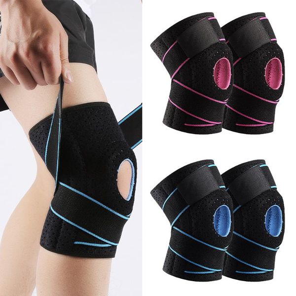 

elbow & knee pads 2pcs brace adjustable basketball workout with side stabilizers sports compression strap silicone protector, Black;gray