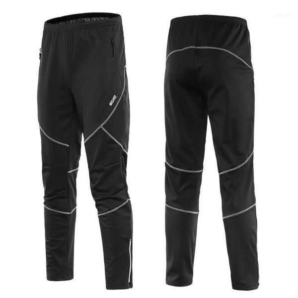 Pantaloni da corsa da uomo Autunno Inverno Ciclismo Pile termico impermeabile Pantaloni antivento Elastico Sport da equitazione