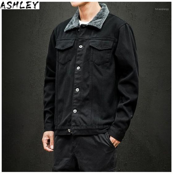 

men's jackets autumn winter casual loose handsome suede trend large size harajuku style denim jacket cotton clothes, Black;brown