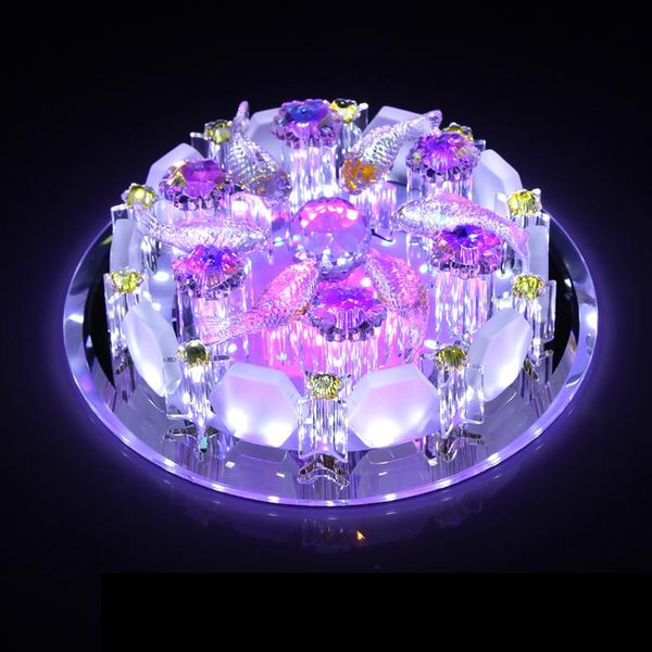 

ceiling lights living room concealed installation aisle light 24w 30cm round crystal dimming led lamp decorative lighting
