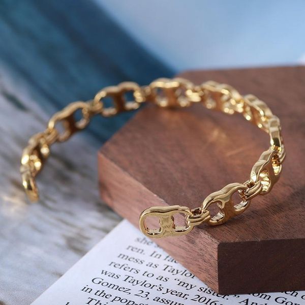 

bangle 2021 stitching design golden open women's fashion bracelet, Black