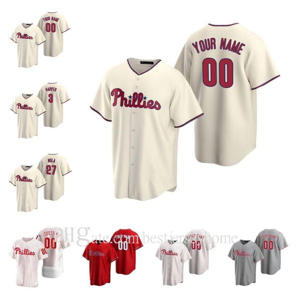 

custom philadelphia 2020 jersey 17 rhys hoskins 10 jt realmuto 3 harper men women youth any name any number jersey stitched breathable, Blue;black